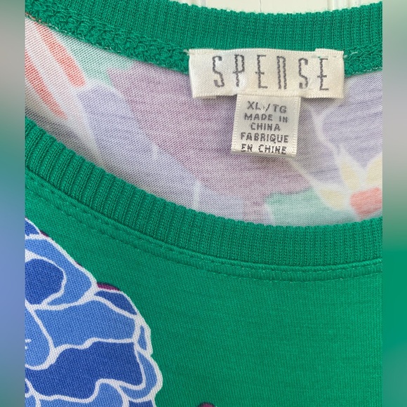 Spense (XL) Maxi/ Floral Short Sleeve Dress w/round neck & slit on bottom left - Picture 2 of 6